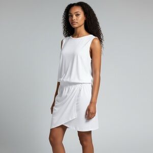 Theory - White Cotton Jersey Drape front Romper - Size Large